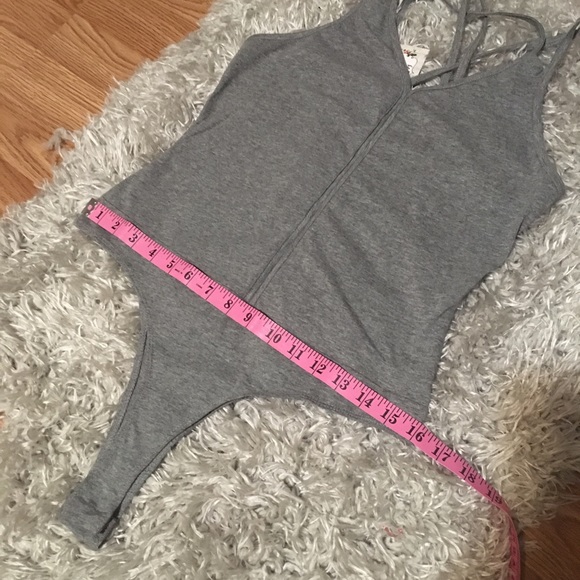 Couture Gypsy | Strappy Gray Bodysuit - Picture 3 of 7